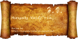 Hunyady Valéria névjegykártya